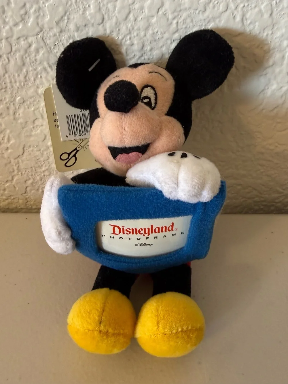 Disneyland Mickey Mouse Small Plush Pic Frame 3” X 4”